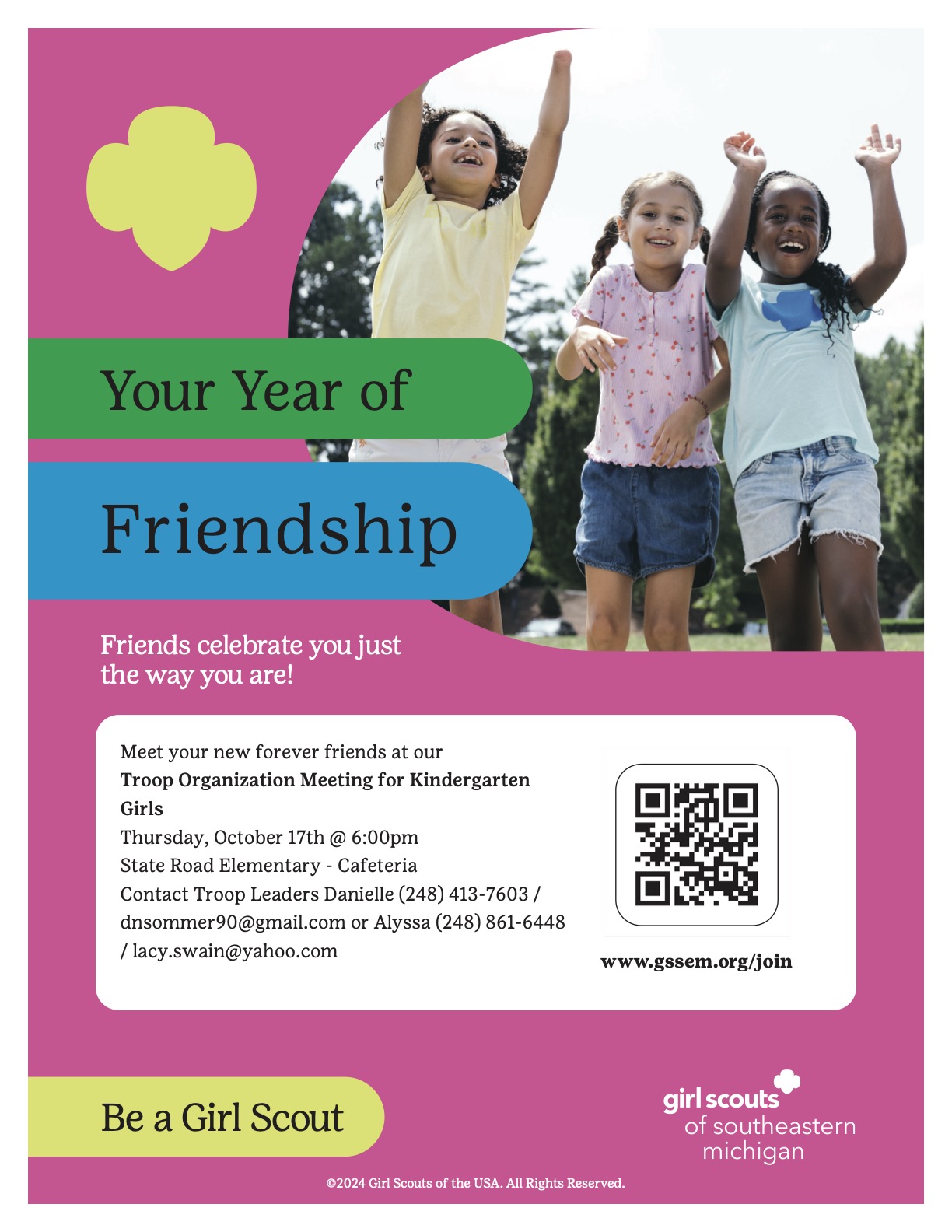 State Road Kindergarten Girl Scout Flyer