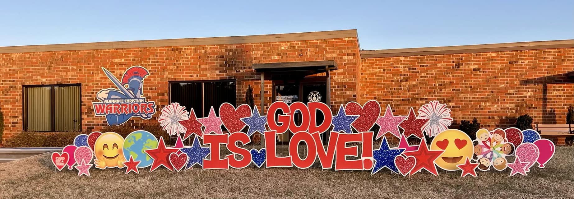 sign in front saying God is Love