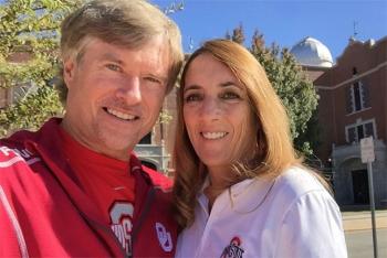 Tim Gregg and Nancy Currie-Gregg  with a view of EHS and the observatory in the background