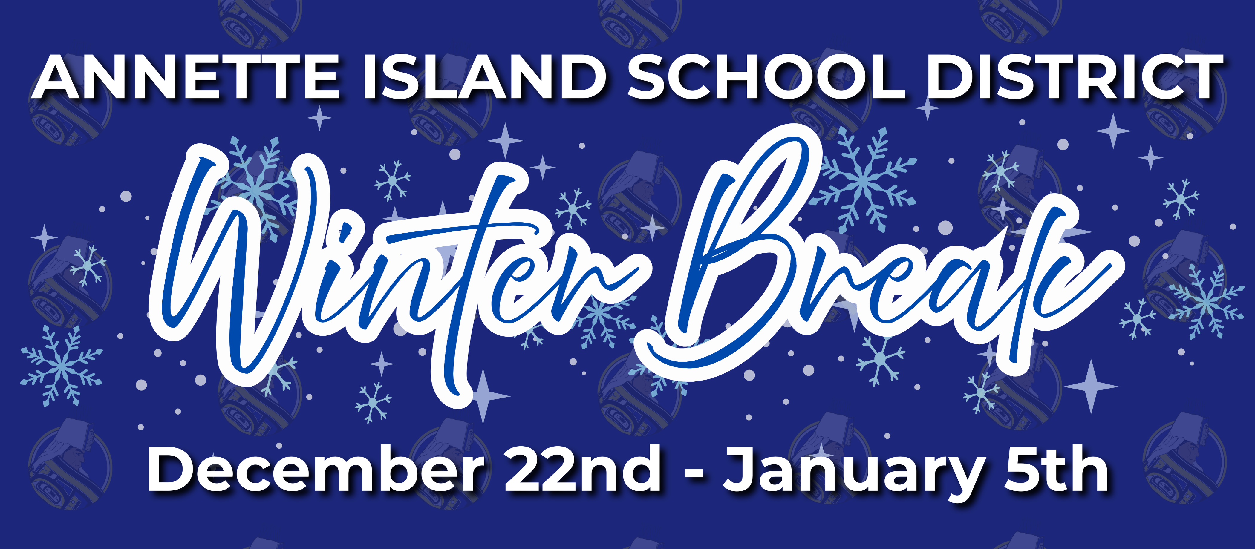 graphic with text, winter break information