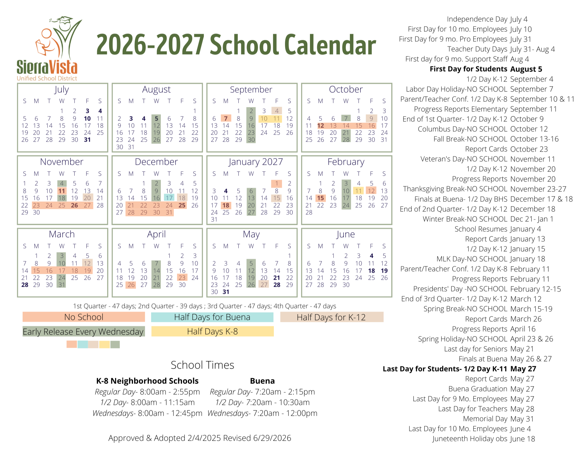 26-27 Calendar