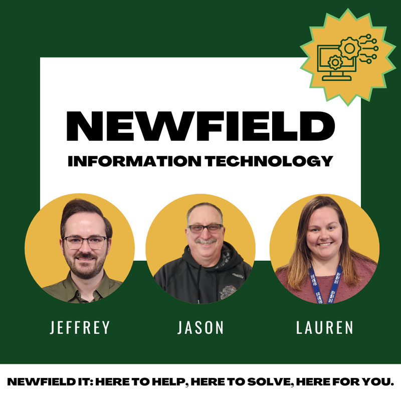 Picture of the Newfield IT Team, Jeffrey, Jason, Lauren