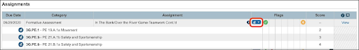 Red box highlighting list of standards box