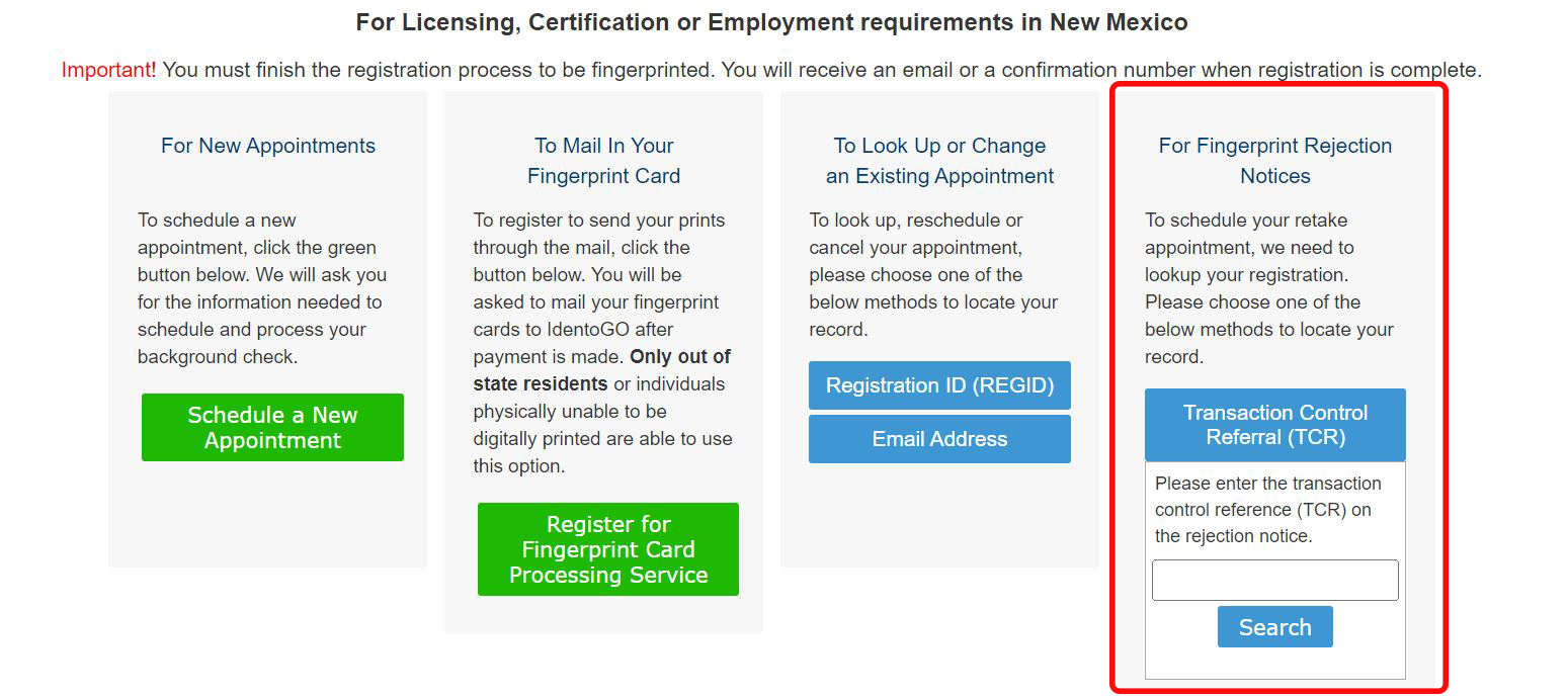 To schedule your retake appointment, we need to lookup your registration. Please choose one of the below methods to locate your record.