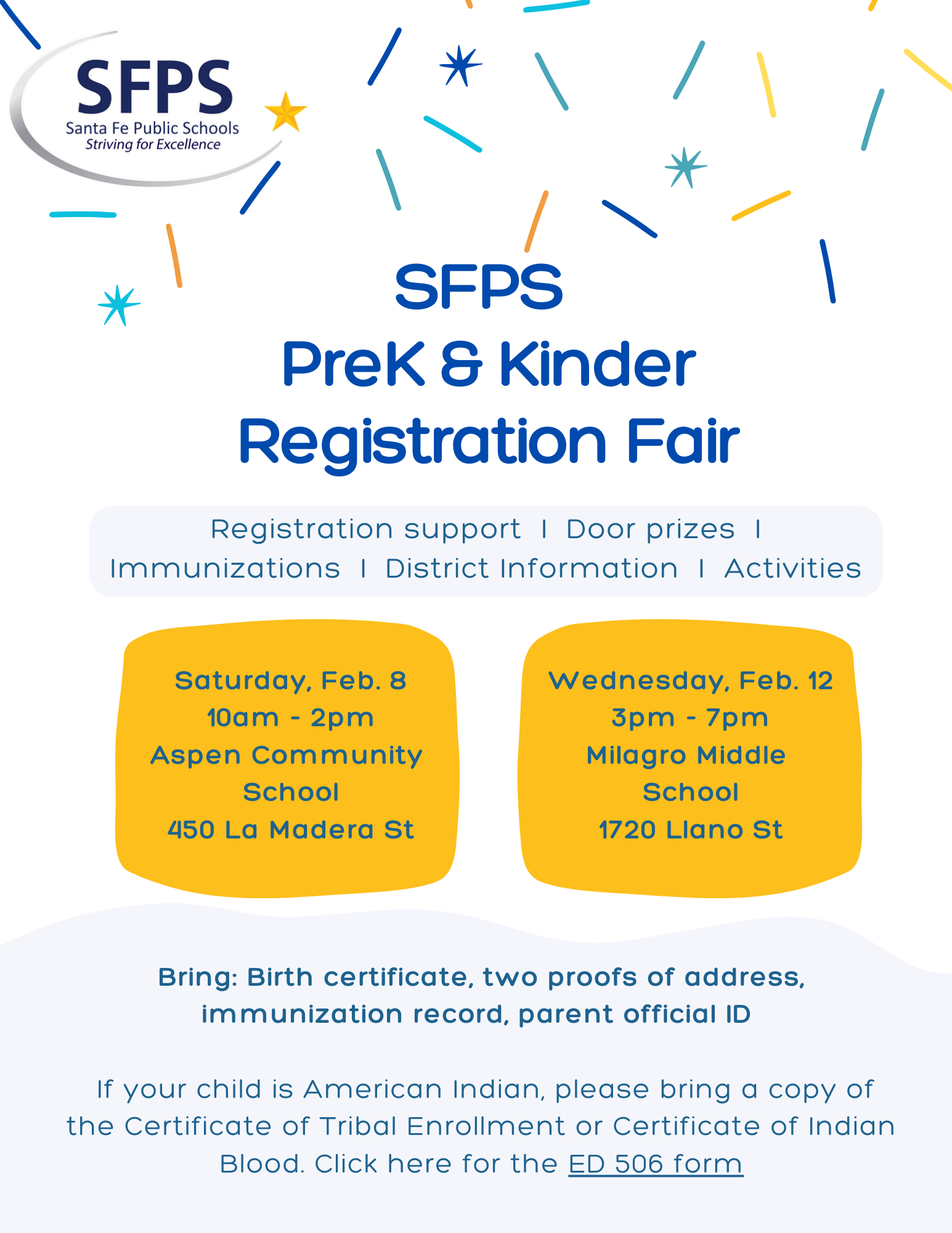 PreK Kinder Registration Fair