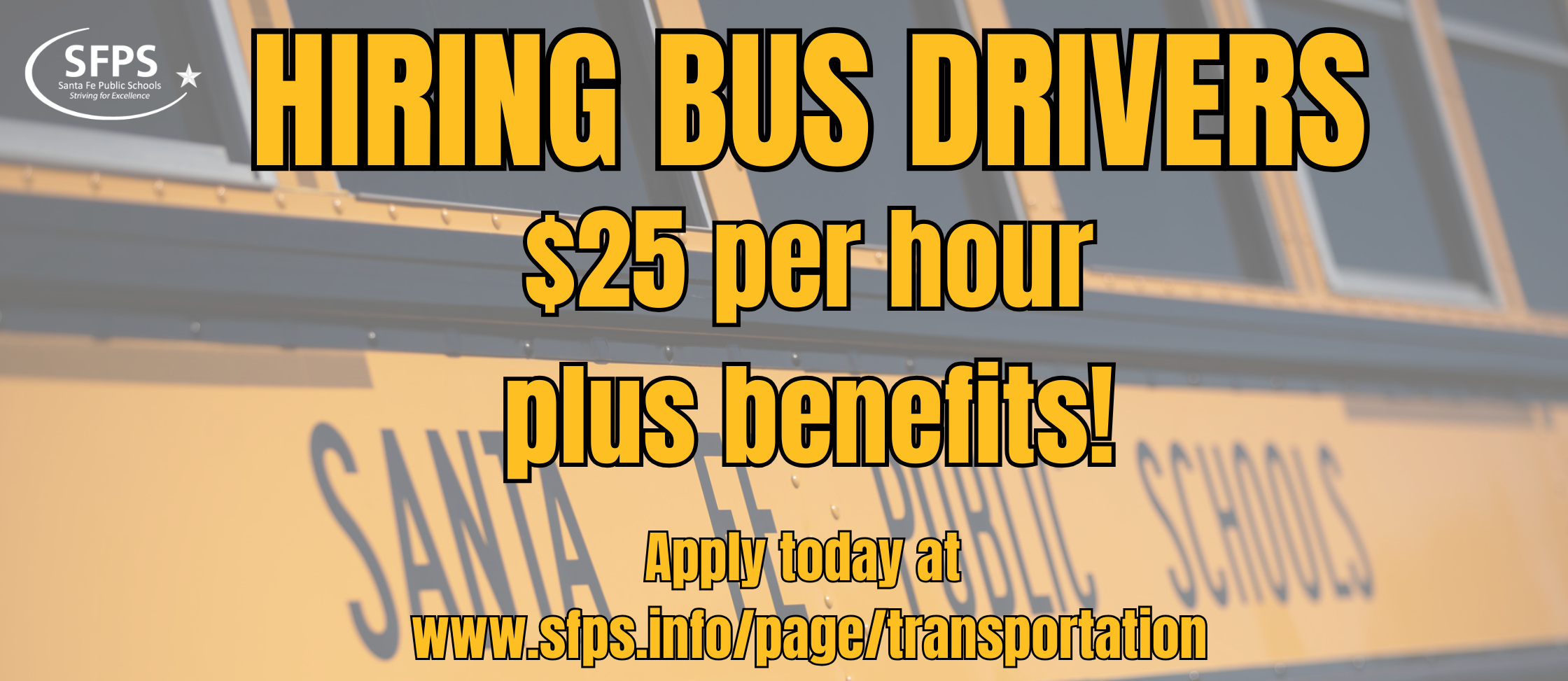 hiring bus drivers at $25 an hour
