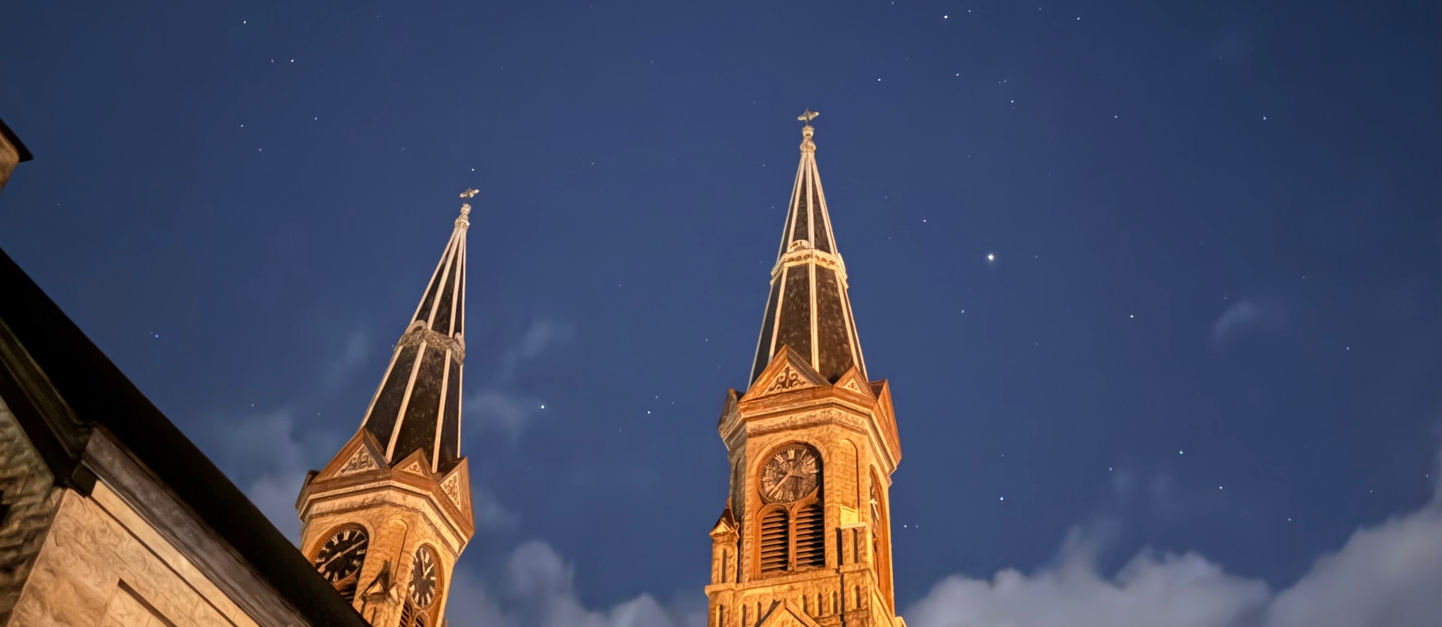 church at night
