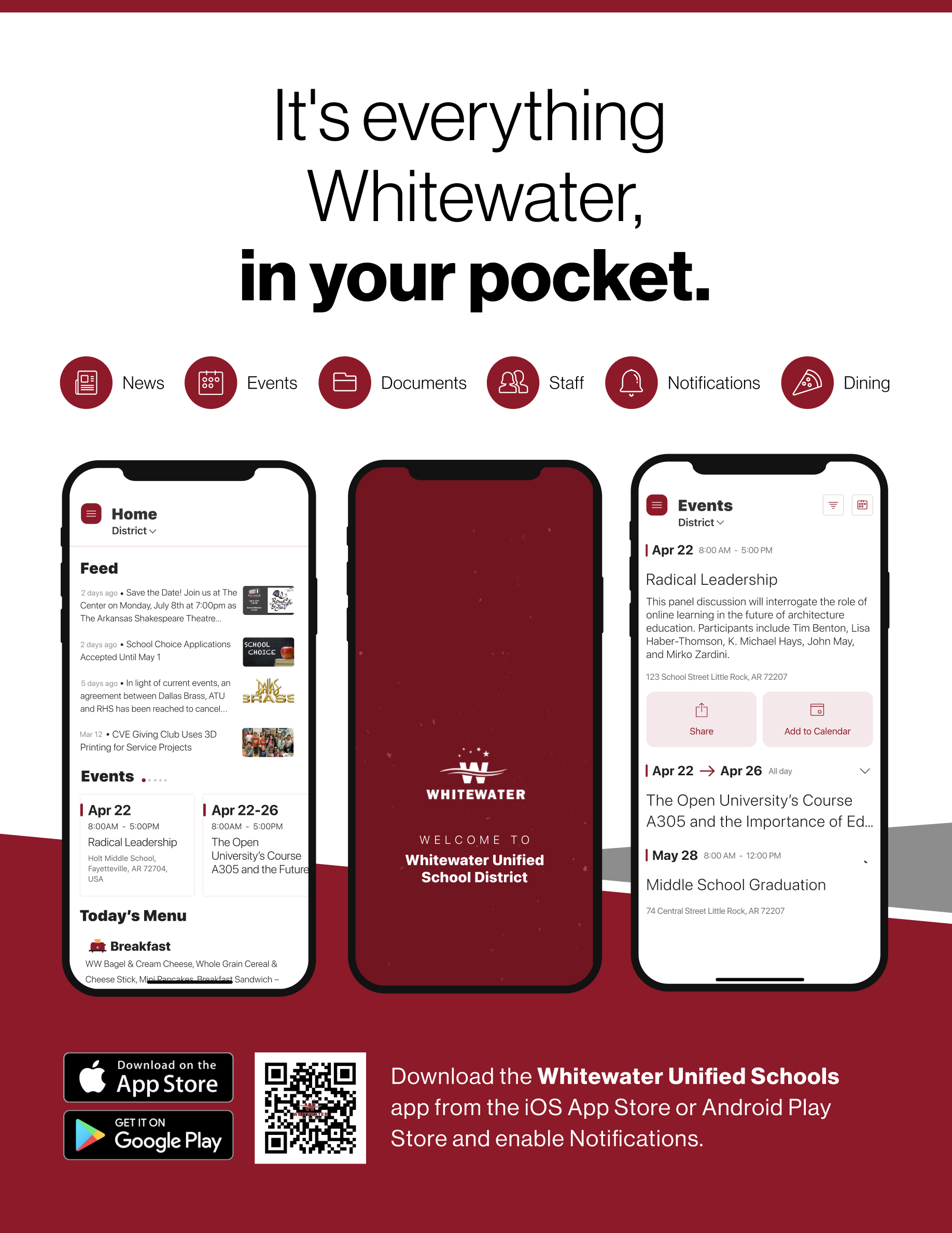 “Say hello to Parent-Teacher chat in the new Rooms app. Download the (school name) app in the Google Play or Apple App store.”