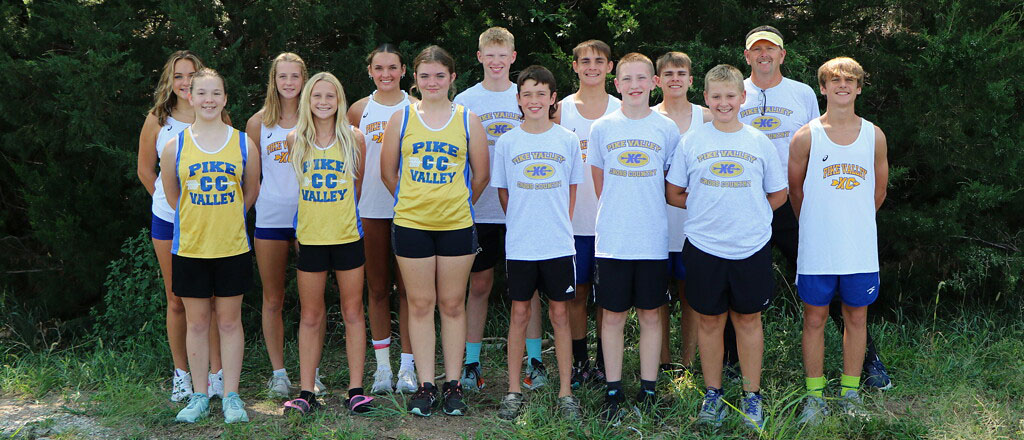 Pike Valley Cross Country Jr and Sr High with Coach