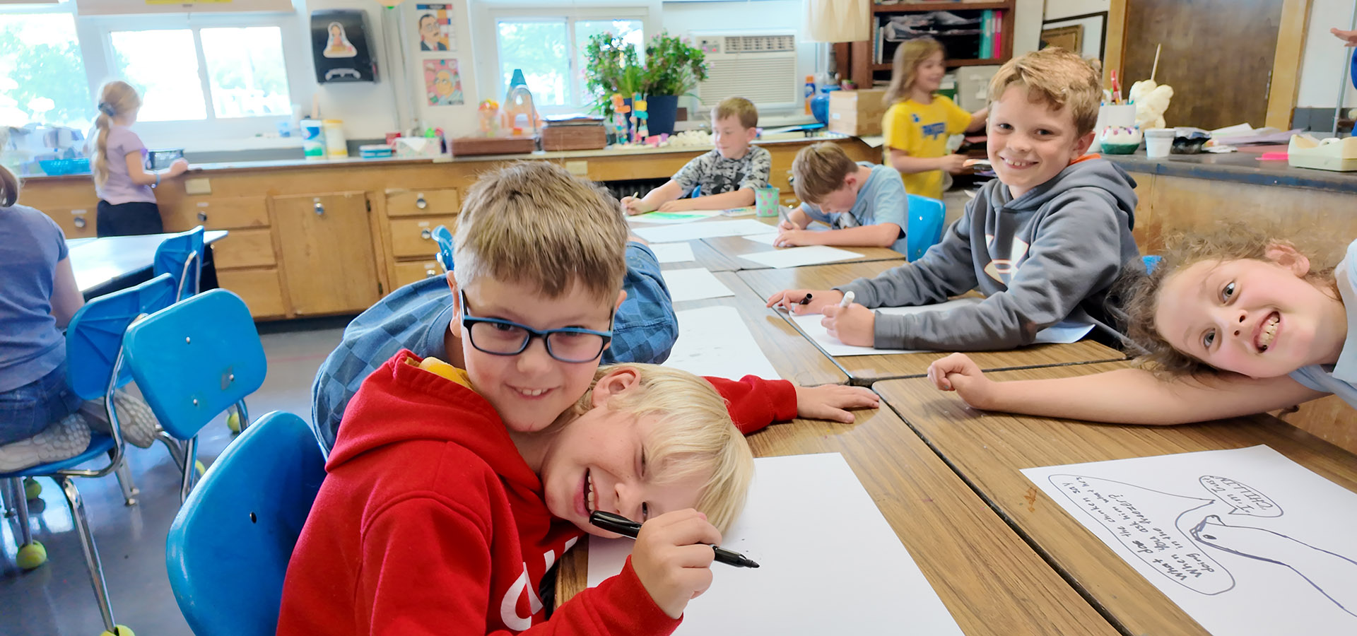 students smiling for camera