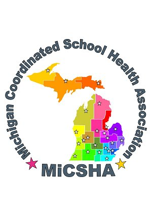 Michigan Coordinated School Health Association logo with colorful picture of State of Michigan