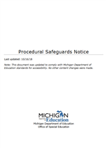 MDE Procedural Safeguards Notice