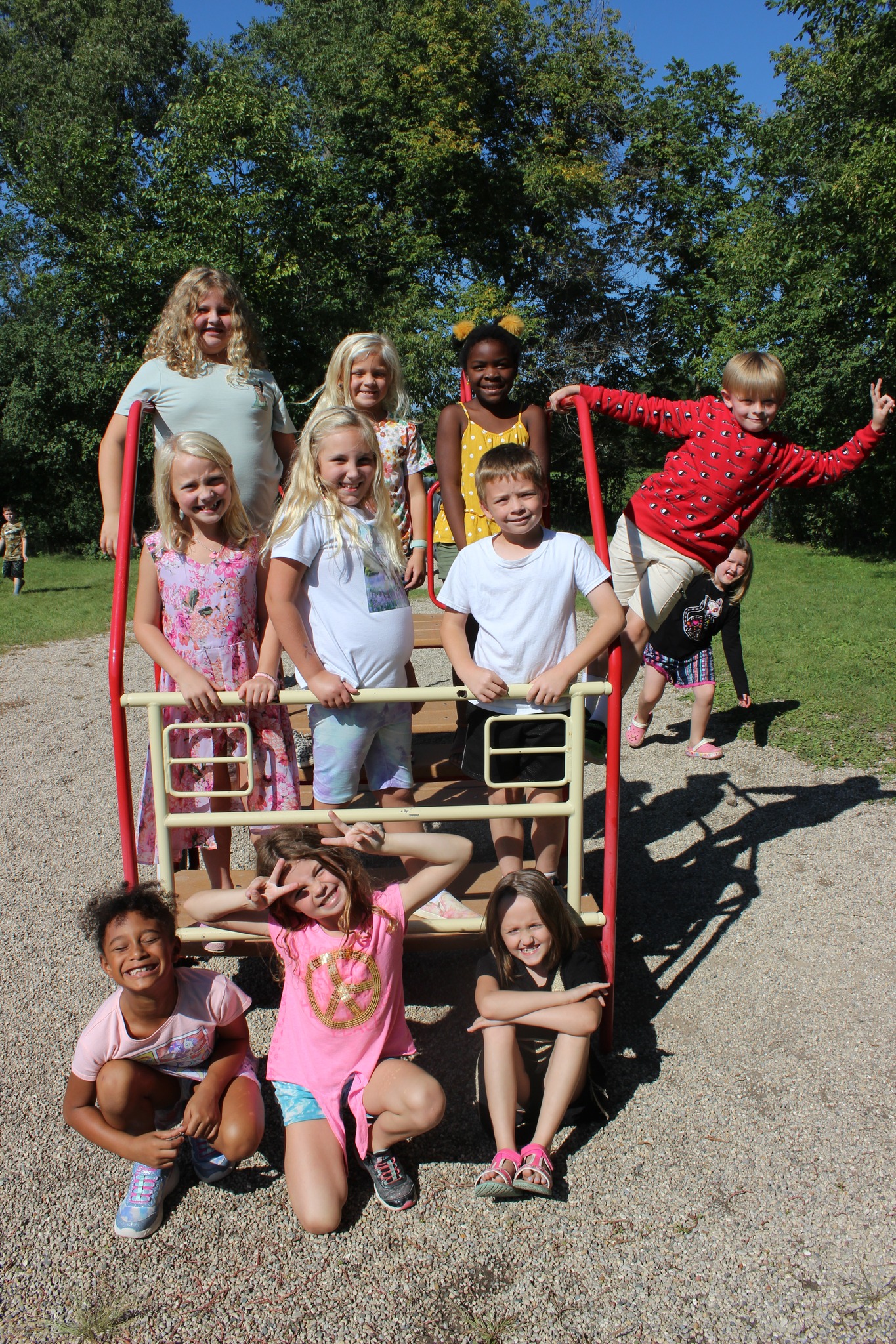 Tibbets Elementary Students on Playground