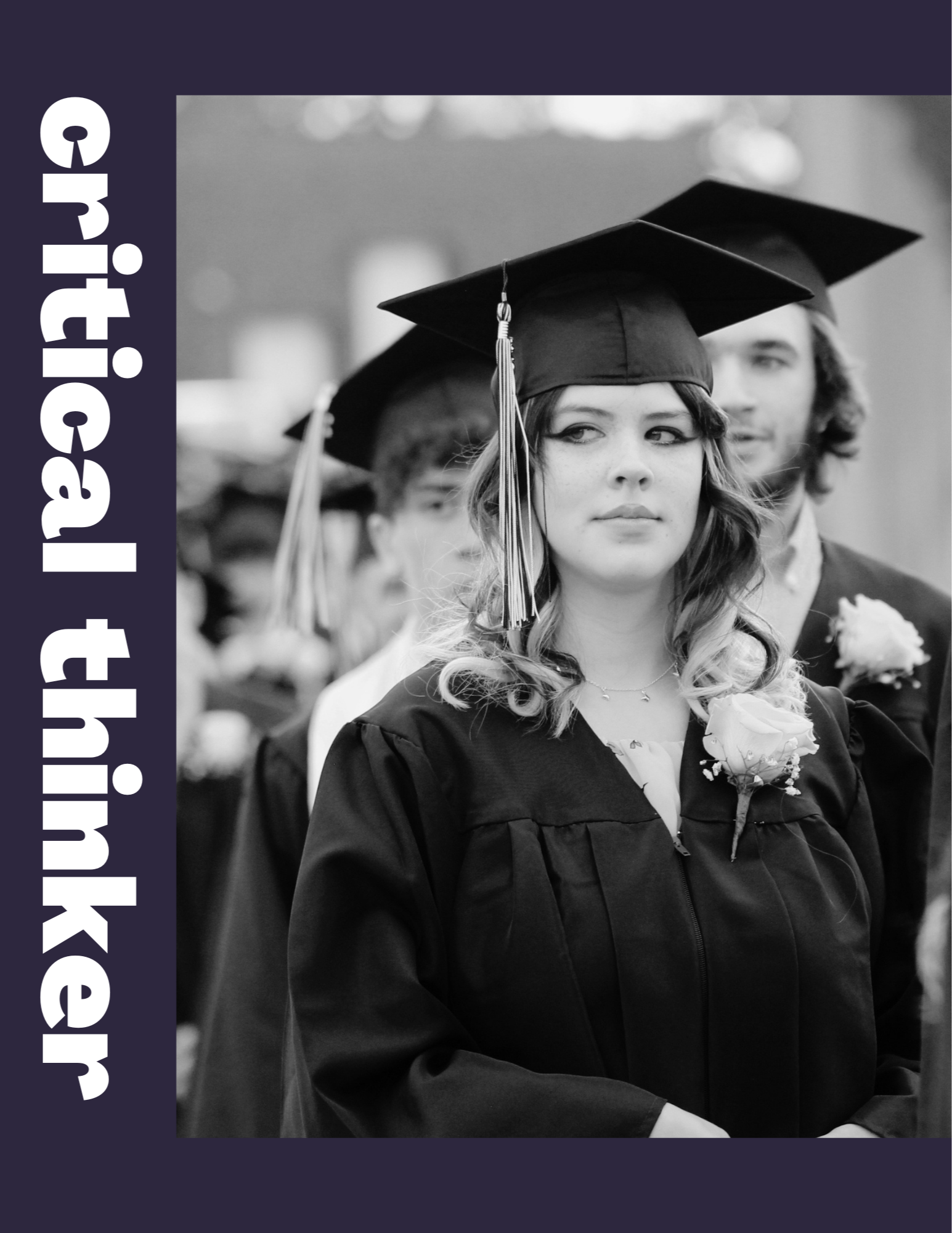 Student in graduation cap and gown