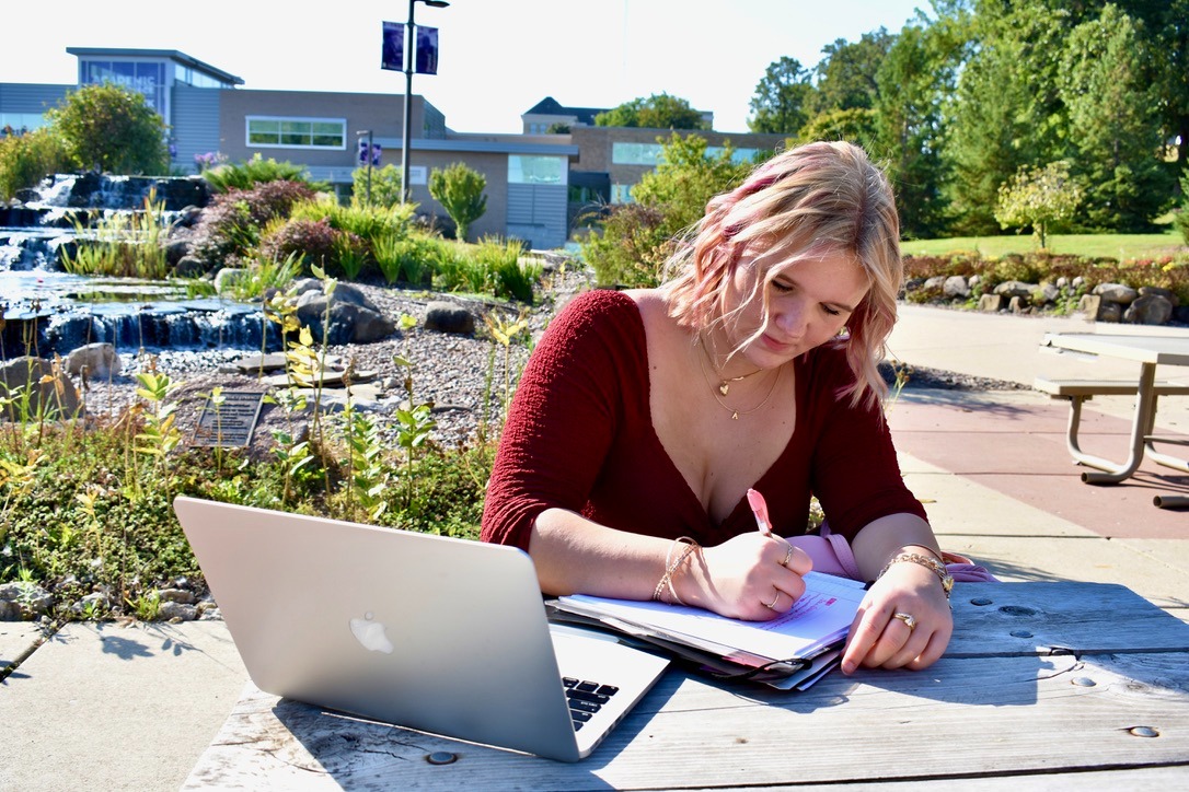 OVCS student studying outside