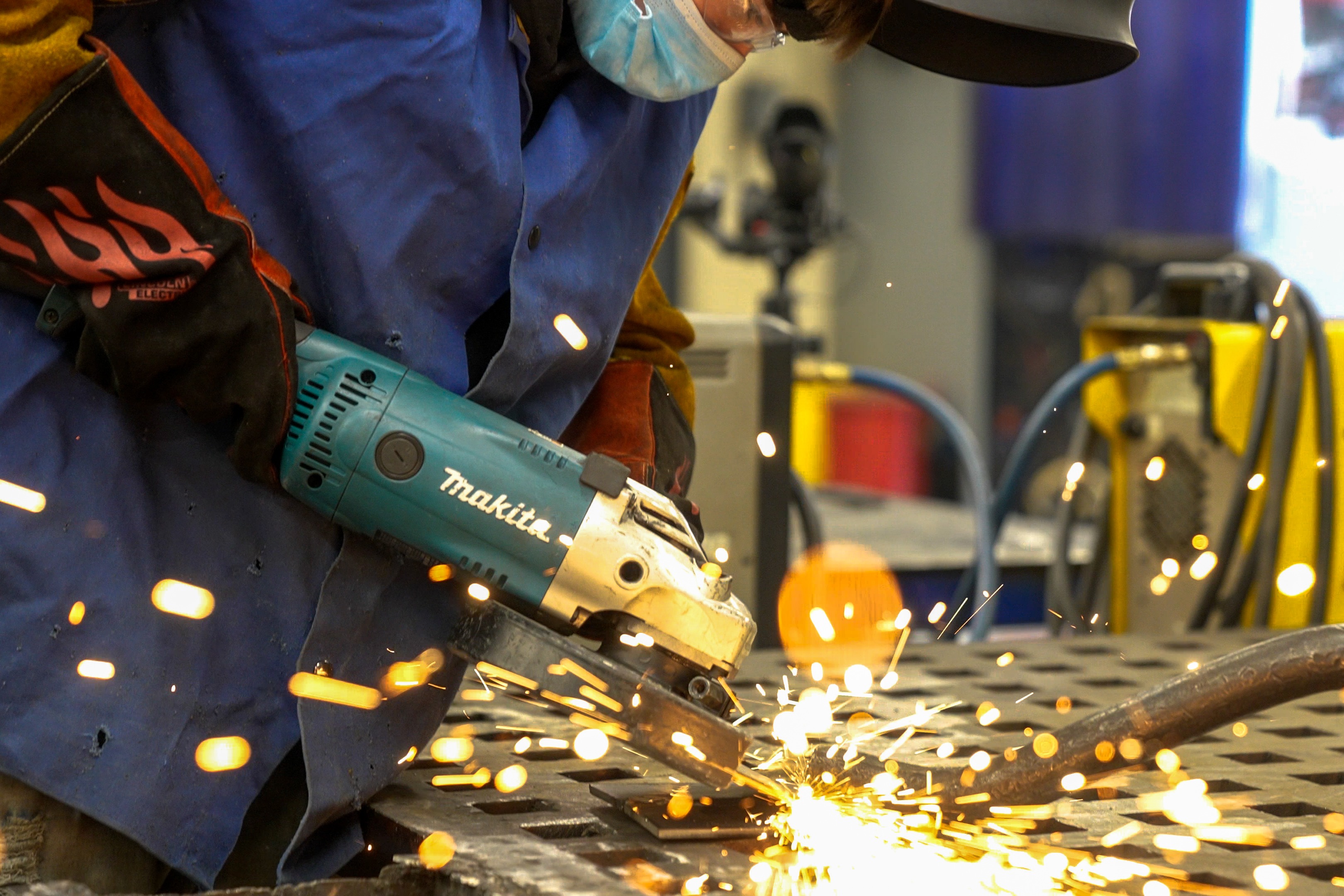 High School student welding