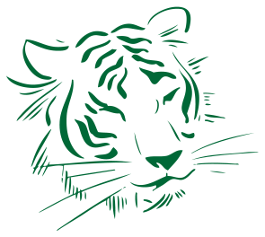 Tiger logo that is green