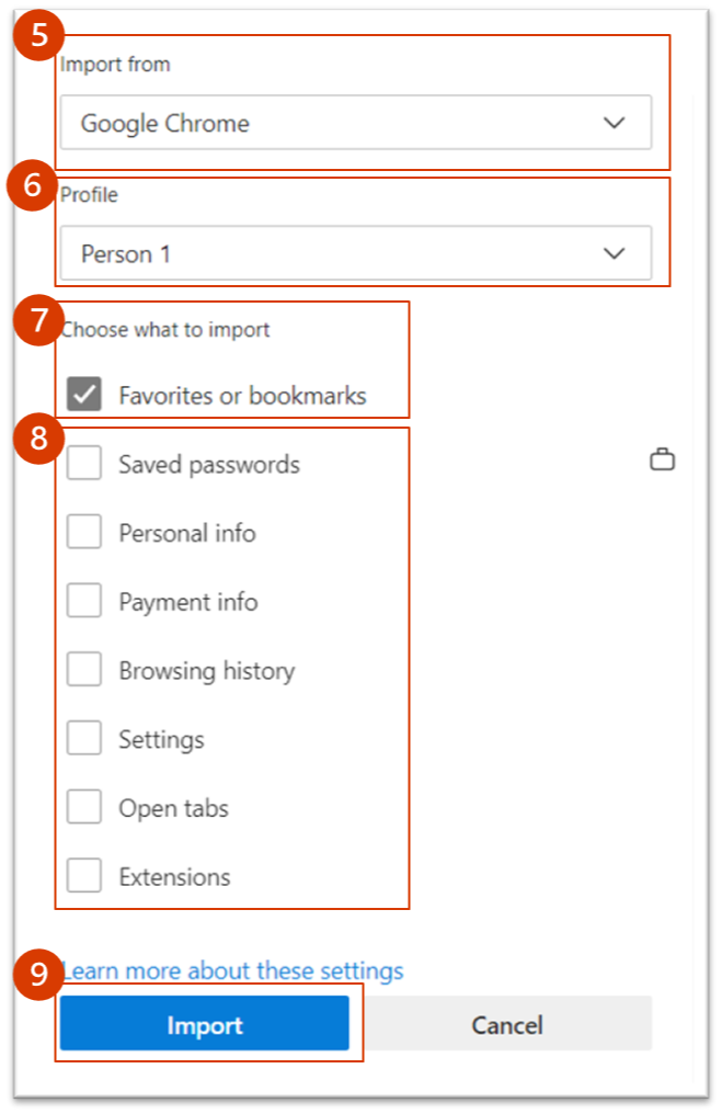 Microsoft Edge Configure Import