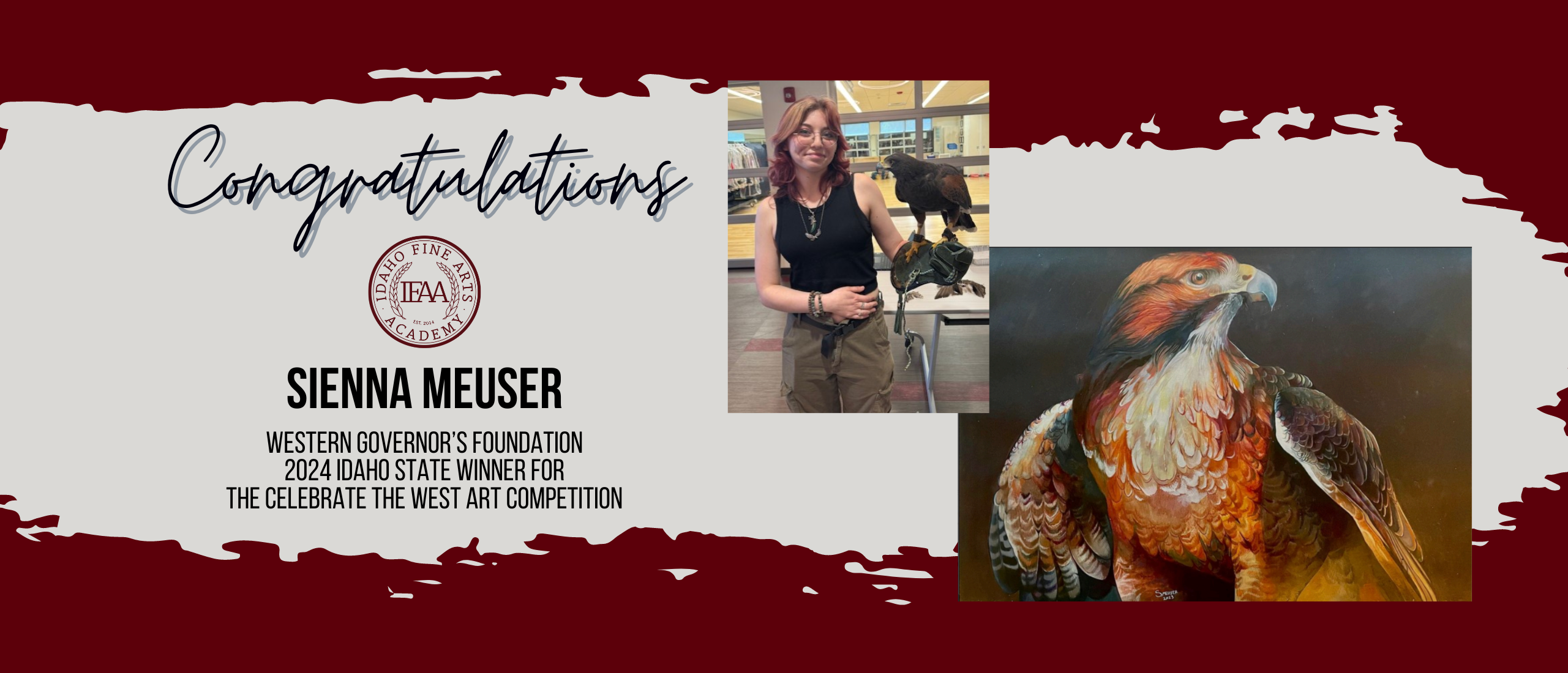 congratulations sienna meuser western governor's foundation 2024 idaho state winner for the celebrate the west art competition