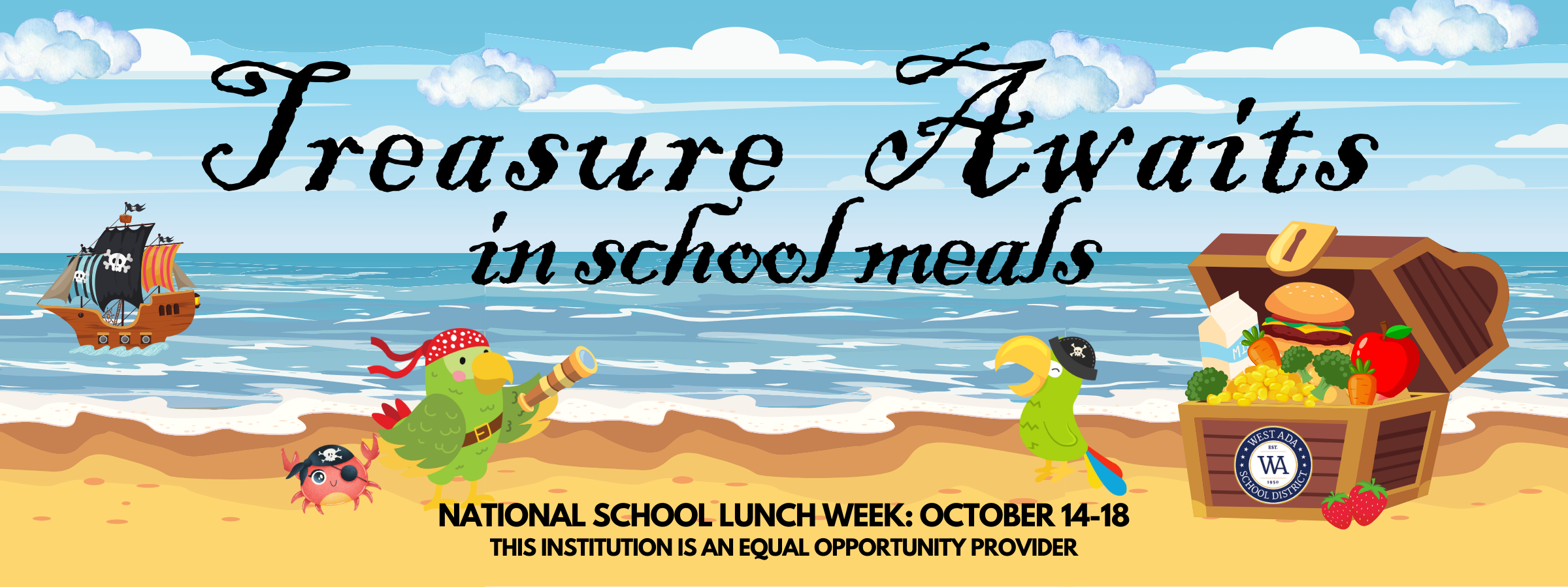 treasure awaits in schools meals beach scene