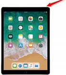 Hold down the power button on the top-right corner of the iPad for approximately 3 seconds until the screen displays the “slide to power off” message.