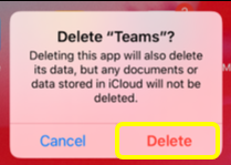 Select Delete from pop-up