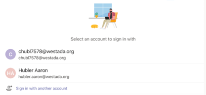 Enter West Ada username and select “Sign in”