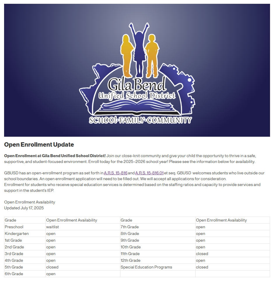 Open Enrollment Update