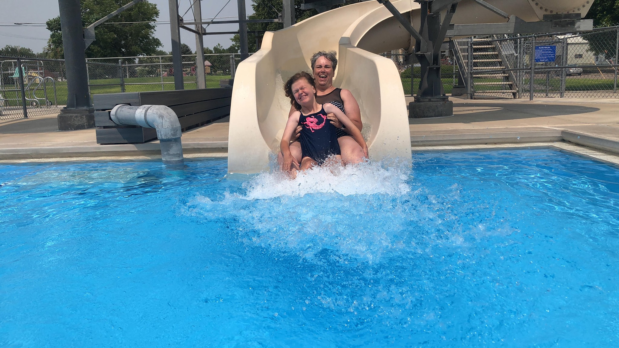 teacher and student going swimming