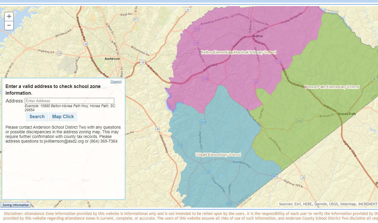 Maps Directions Anderson School District 2