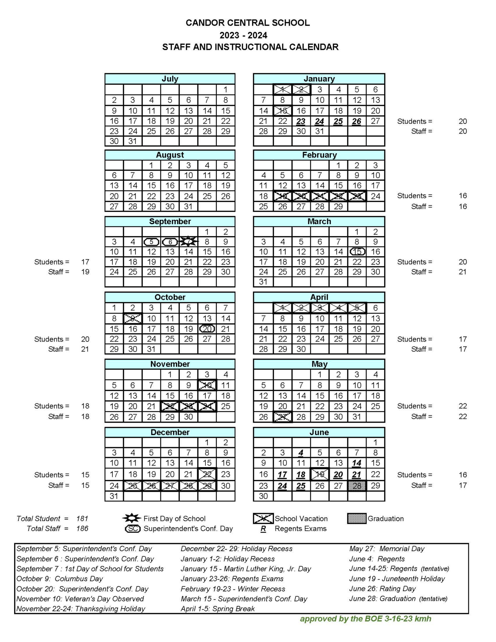 CCSD Instructional Calendar