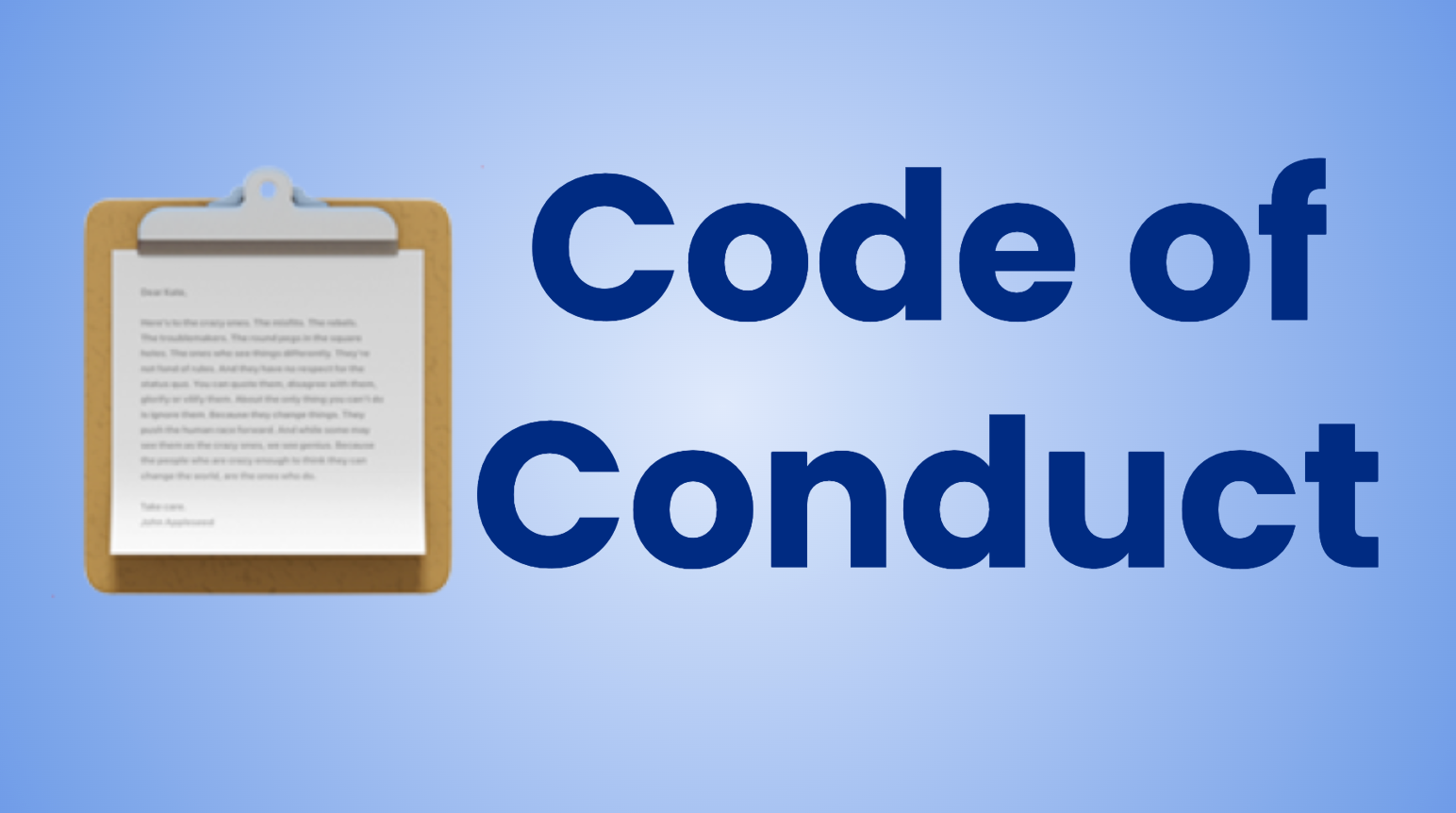 High School Code of Conduct