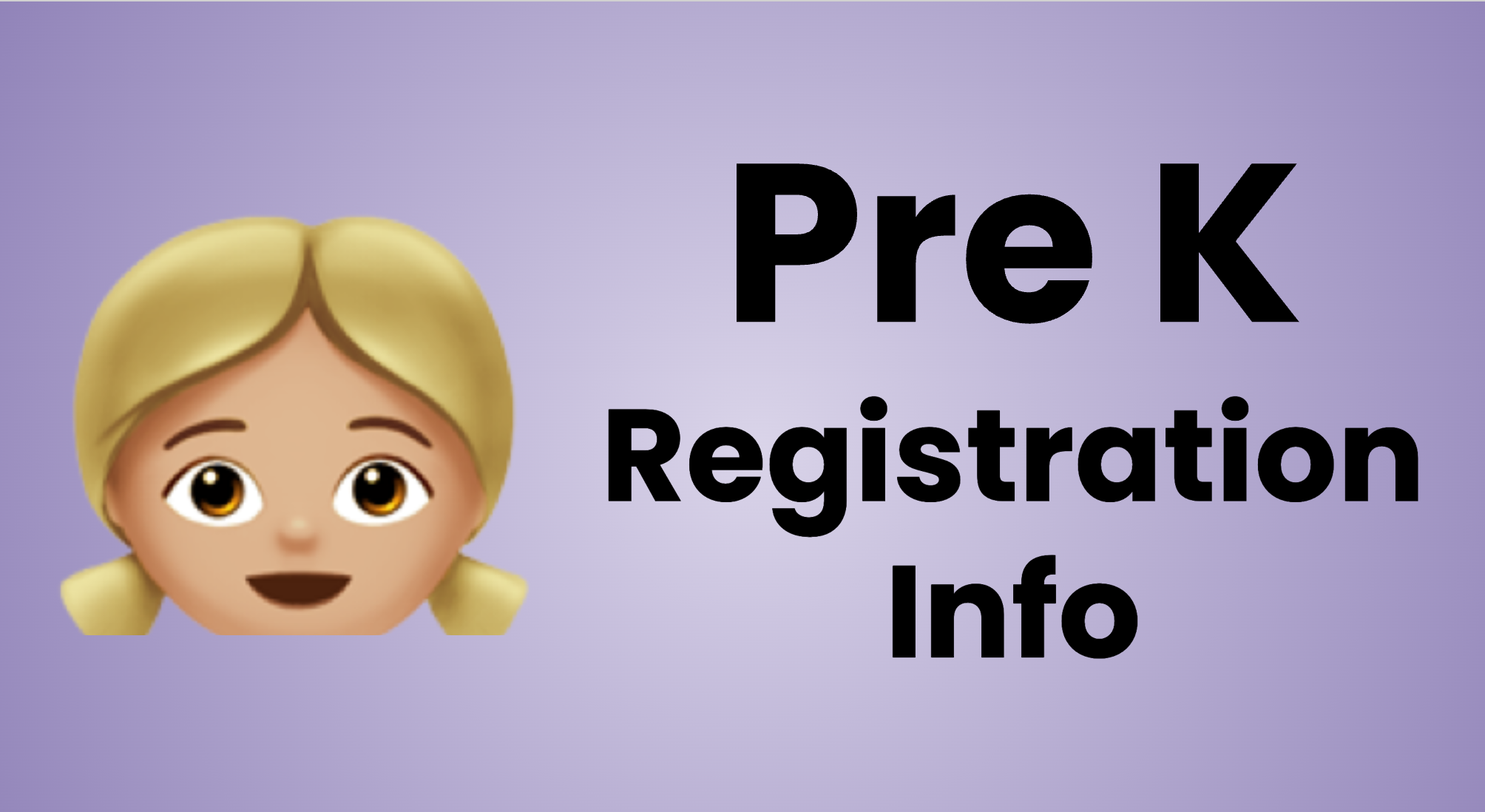 Pre K Registration Info