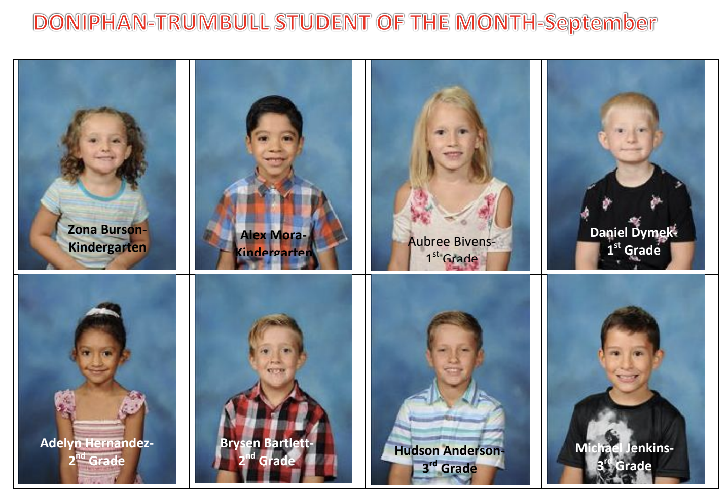 September Students of the Month