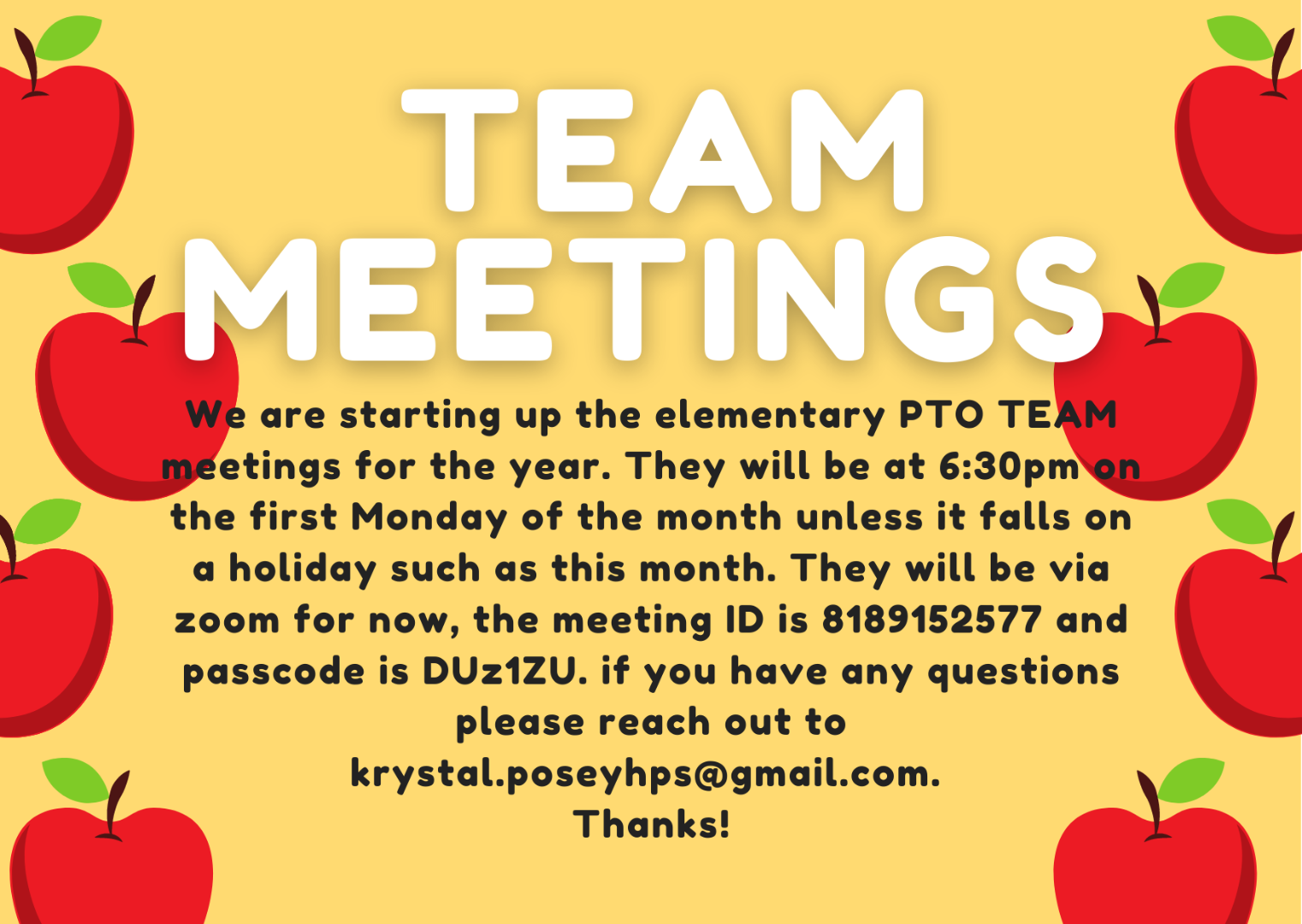 TEAM (PTO) MEETINGS