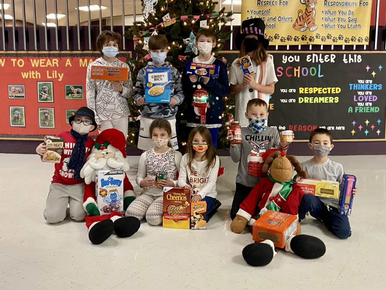 Anthony Lengyel, Ella Hoagland, Keira Starkoski, Landon Traugh,and Nathan Gajkowski. Back row left to right: Elijah Horn, Owen Podgurski, Levi Race, and Lexie Pensyl.