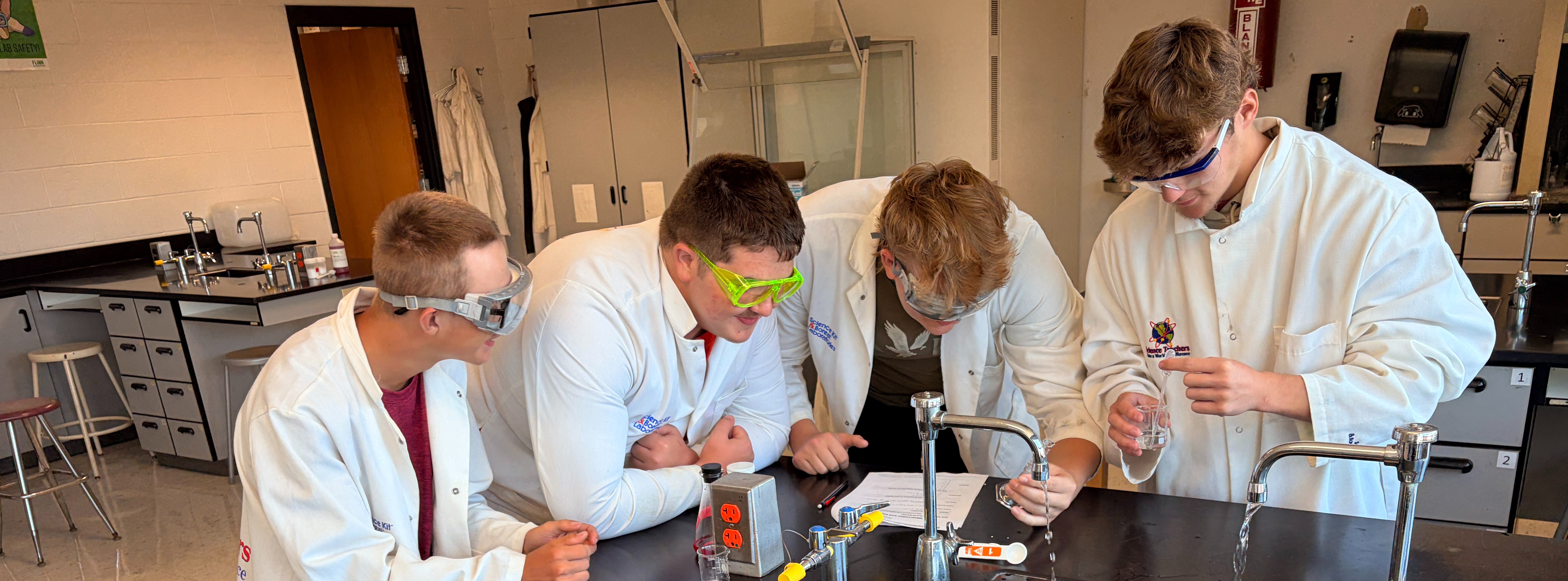 chemistry students in a lab