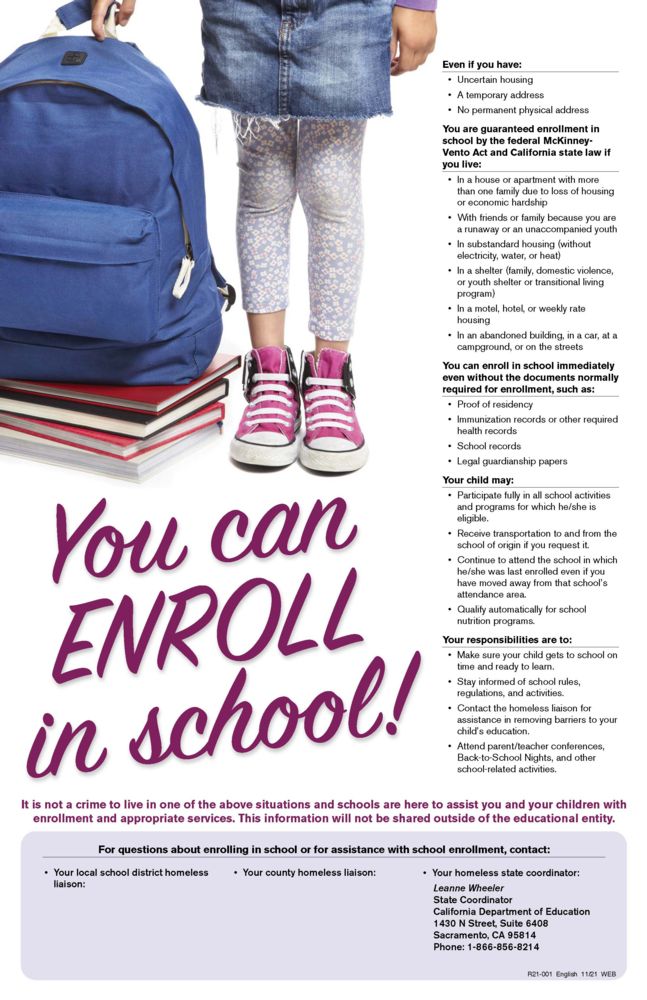 You Can Enroll in School- Homeless Youth Rights