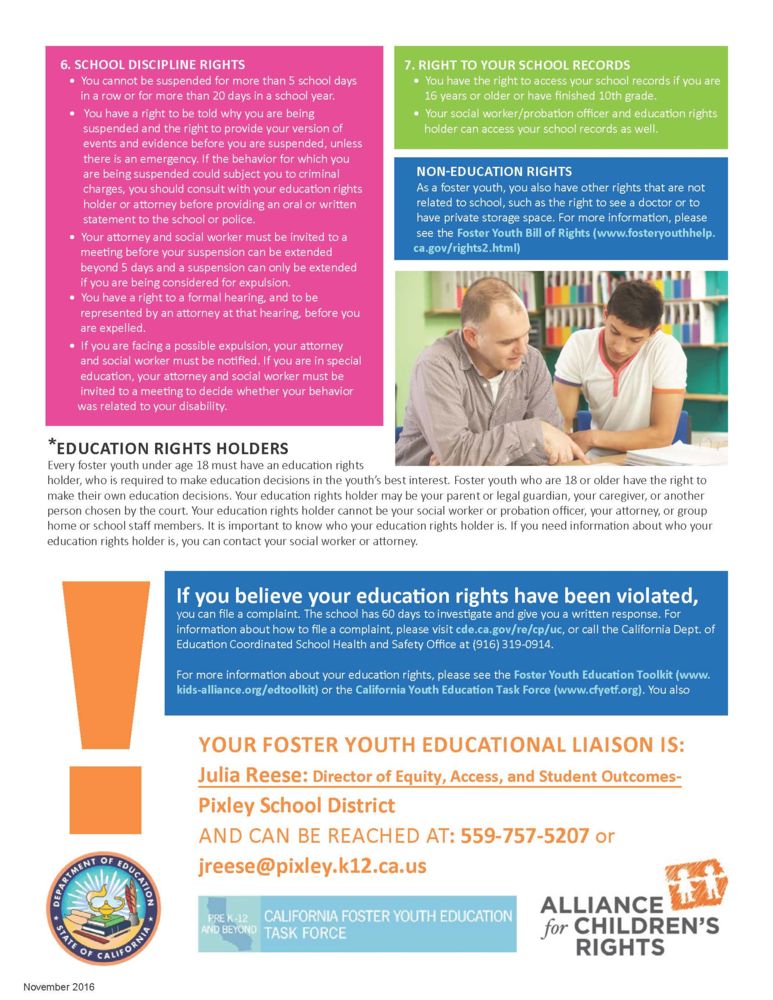 foster youth education rights 2