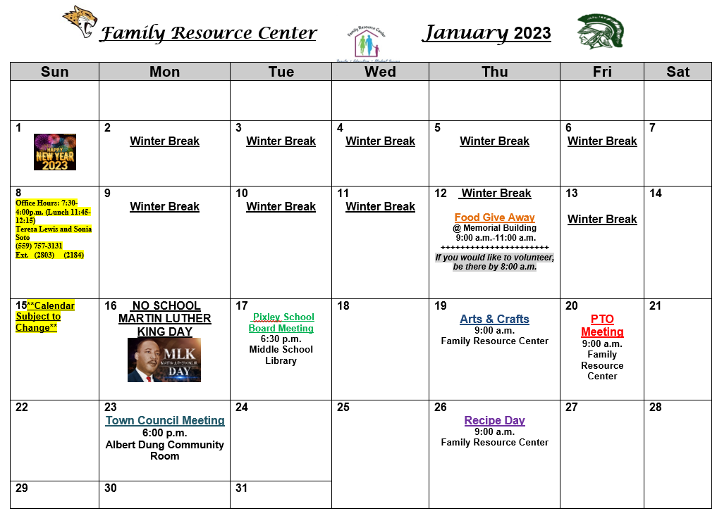 Family Resource Center | Pixley Union School District