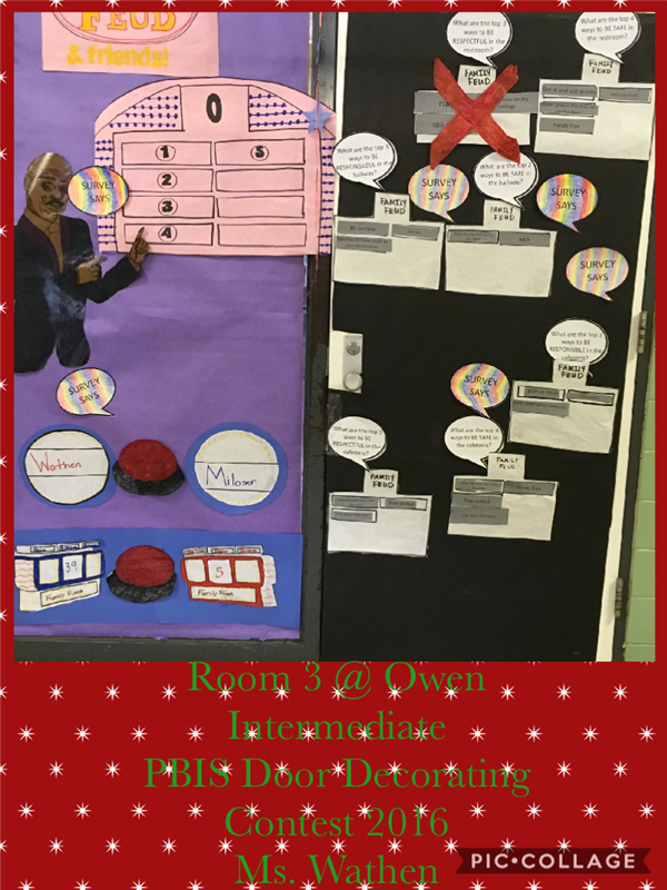 photo of classroom doors decorated for the holidays