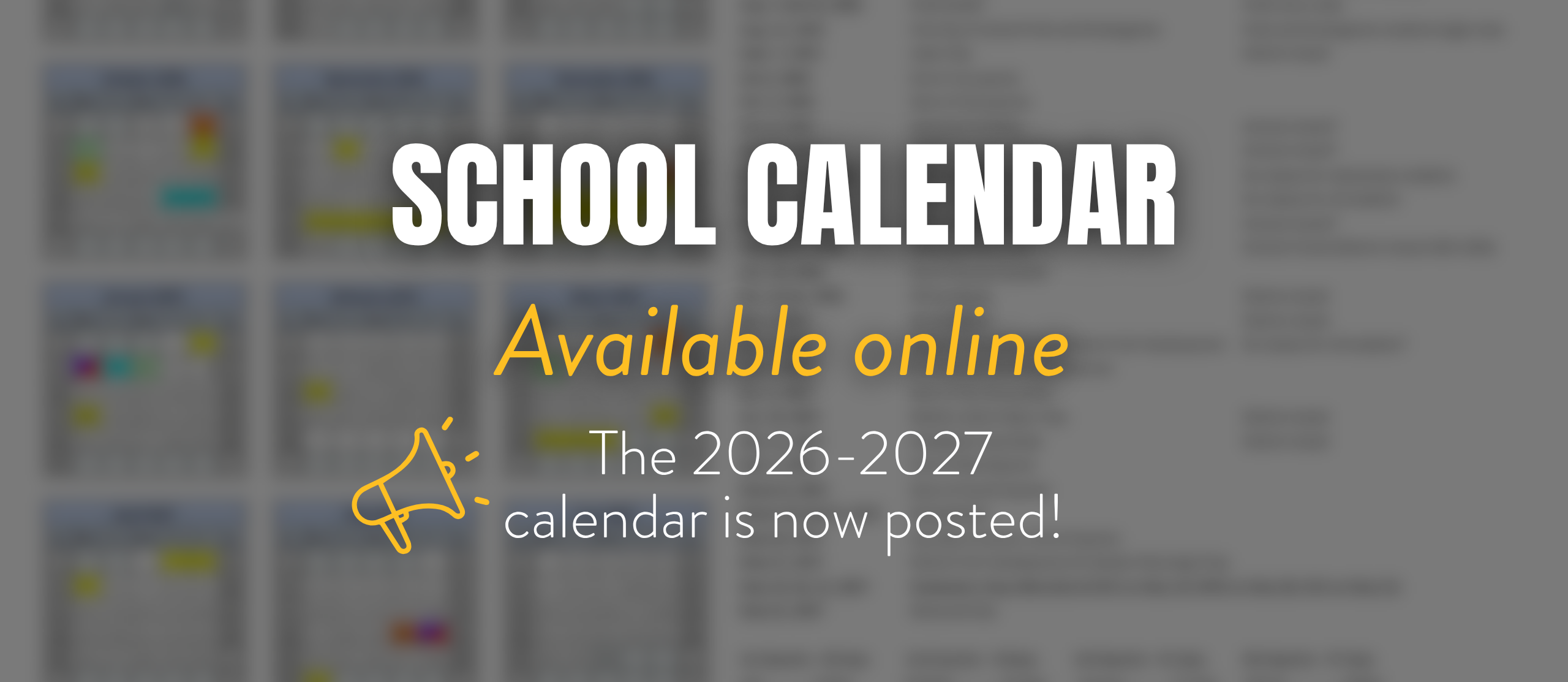 2026-2027 school calendar is posted 