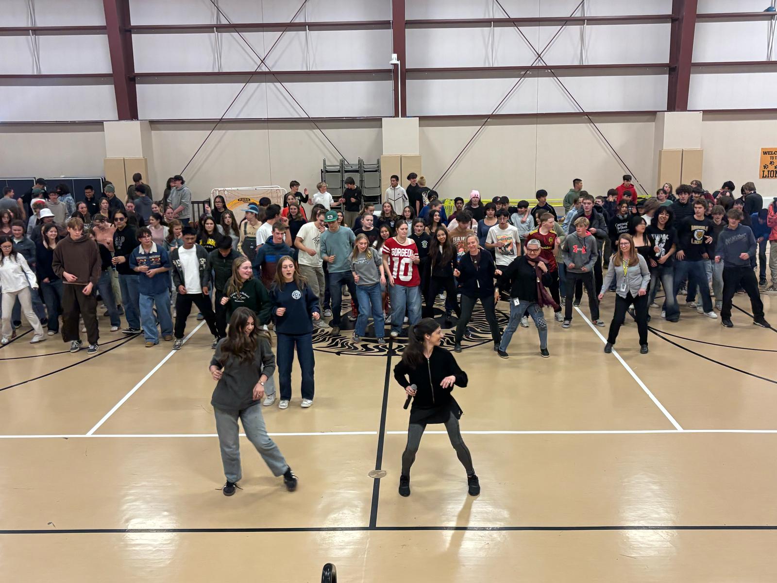Students dancing at an all school gahering