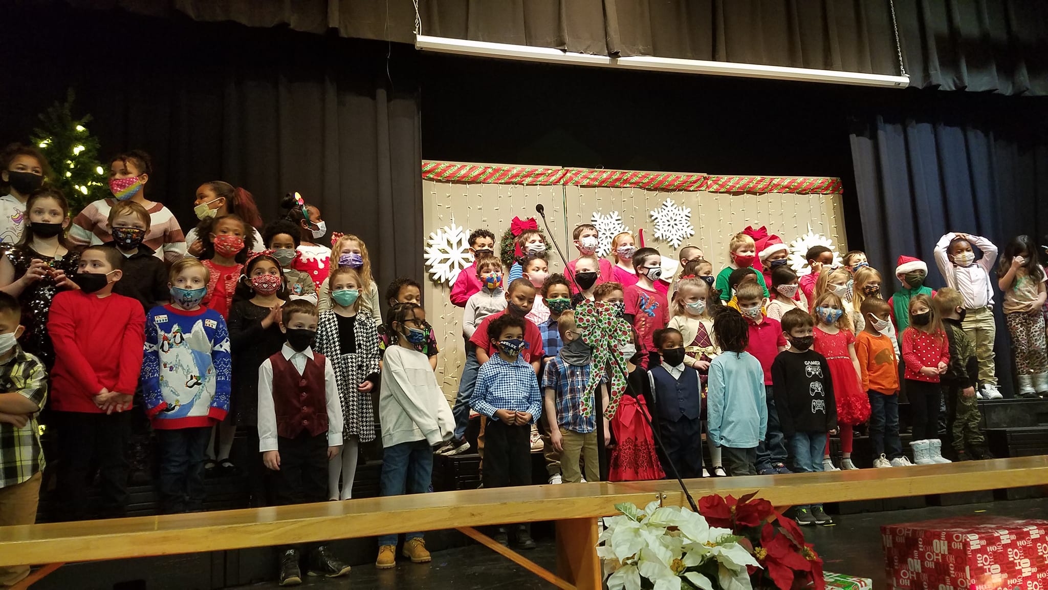 Students performing at elementary holiday concert