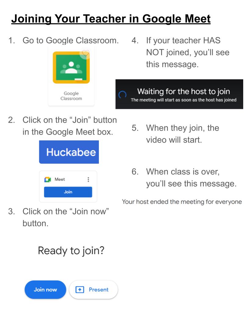 google meet directions for students