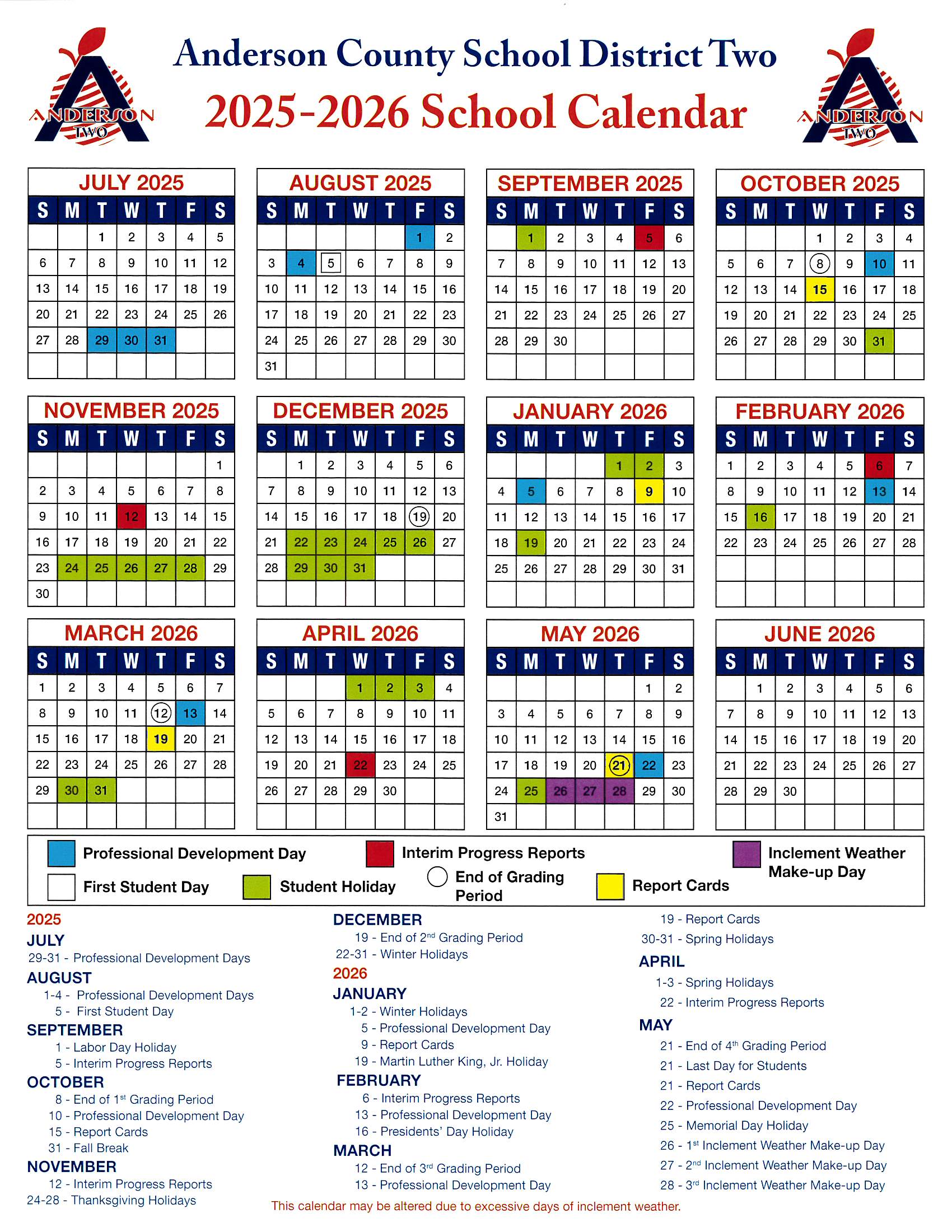 District Calendar