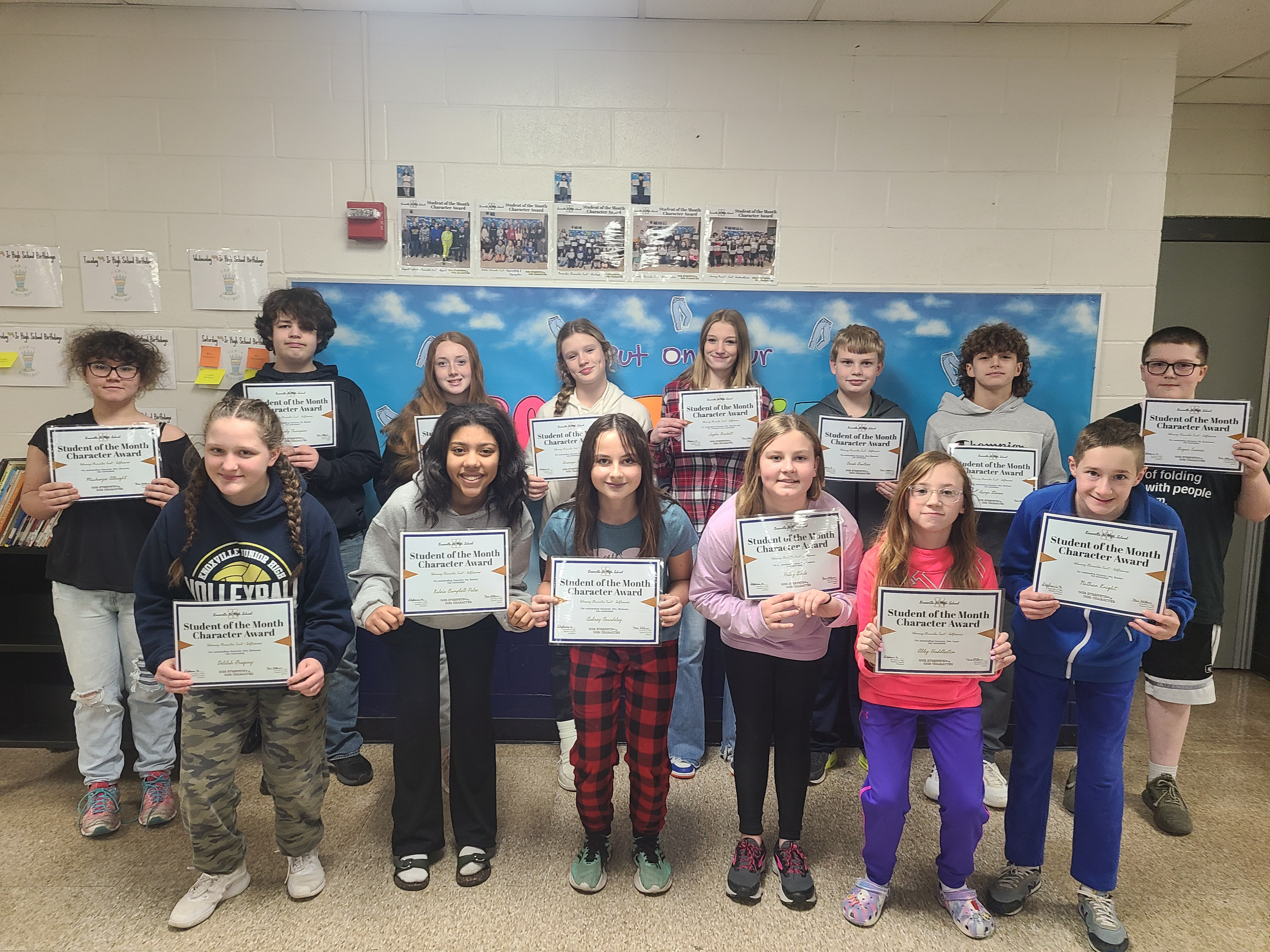 February Students of the Month Character Award for Selflessness