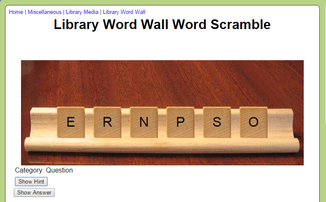 Library Word Wall Scramble 