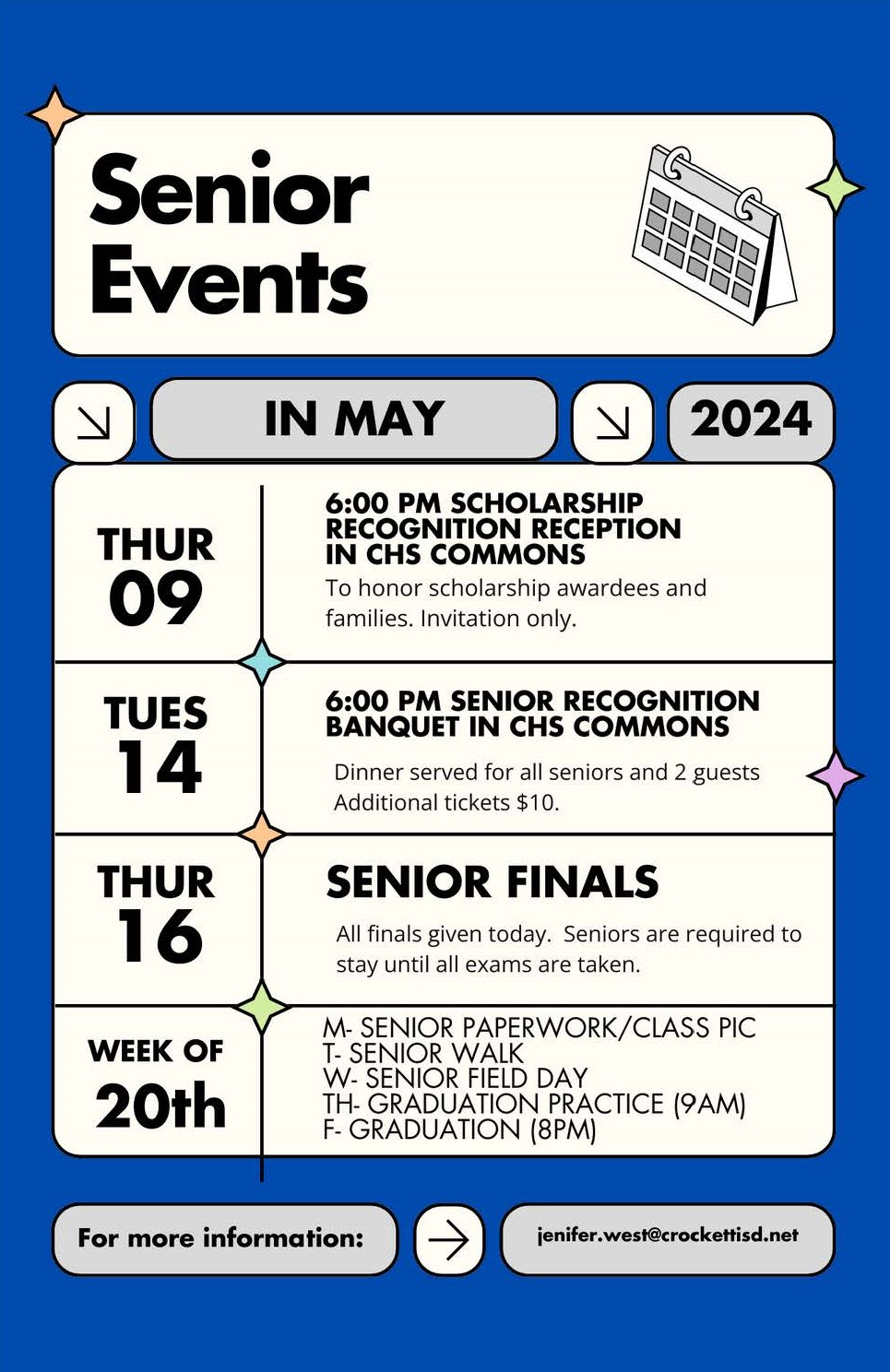 Senior Events Calendar
