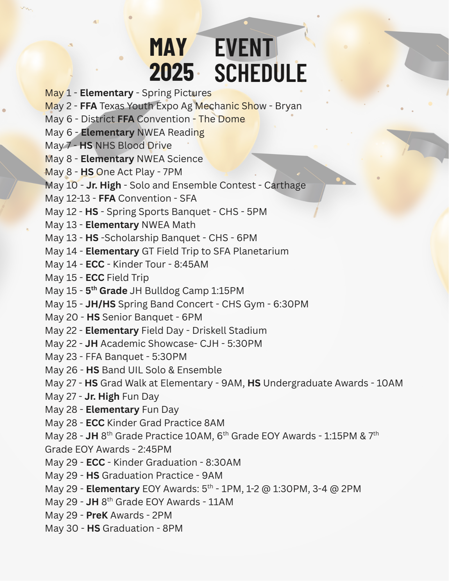 May 2025 Events
